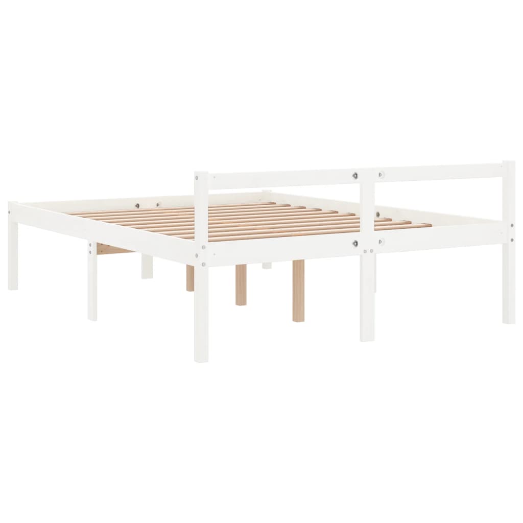 vidaXL Senior Bed without Mattress White 120x200 cm Solid Wood Pine