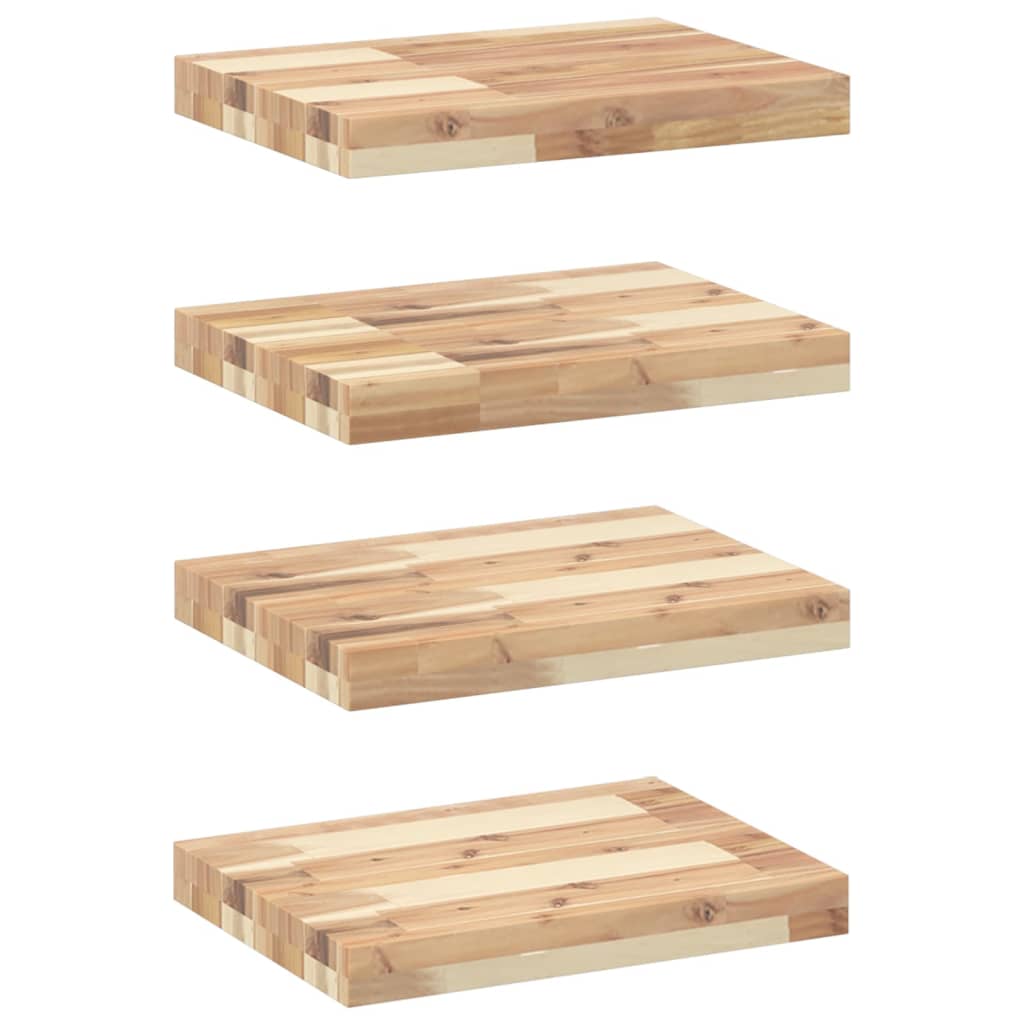 vidaXL Floating Shelves 4 pcs 60x30x4 cm Untreated Solid Wood Acacia