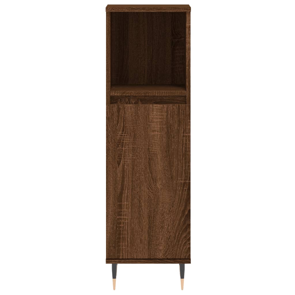 vidaXL 3 Piece Bathroom Furniture Set Brown Oak Engineered Wood