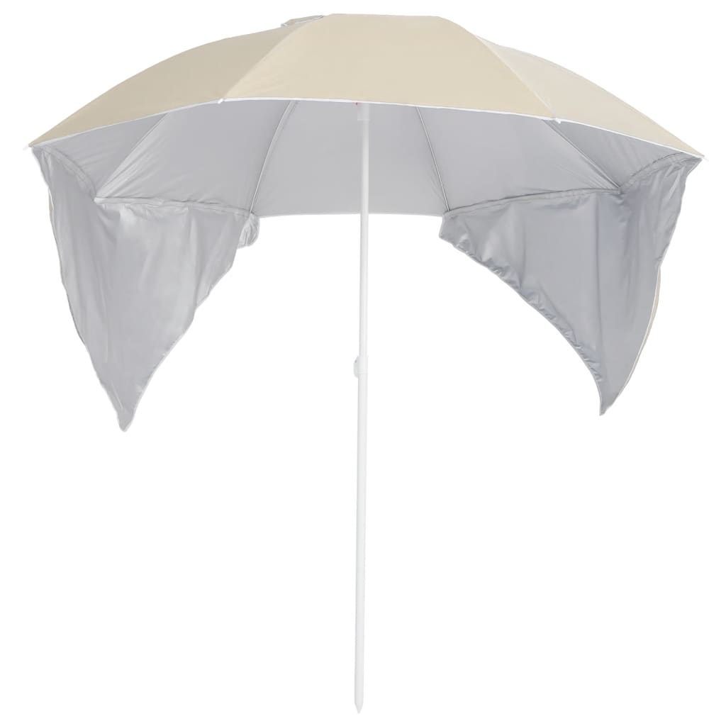 vidaXL Beach Parasol with Side Walls Sand 215 cm