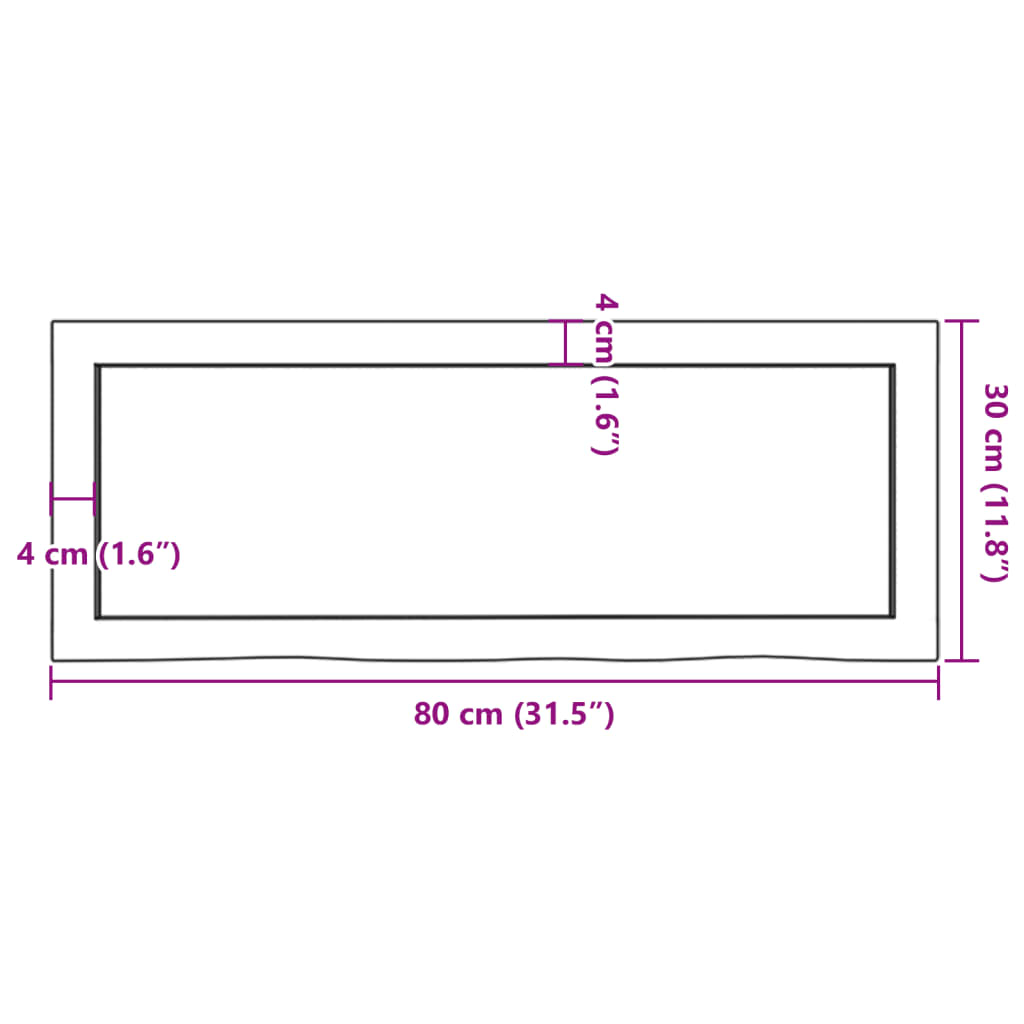 vidaXL Wall Shelf Dark Brown 80x30x(2-6) cm Treated Solid Wood Oak