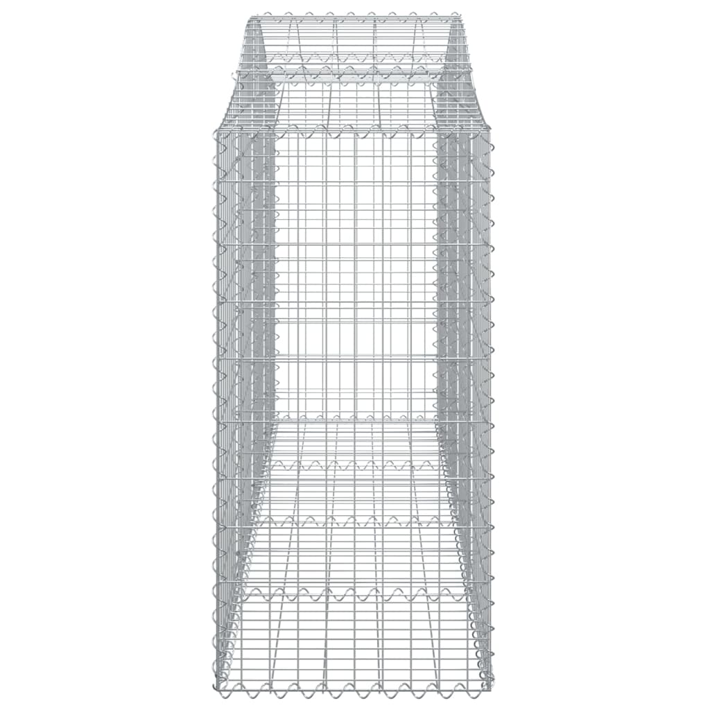 vidaXL Arched Gabion Baskets 4 pcs 200x50x120/140 cm Galvanised Iron