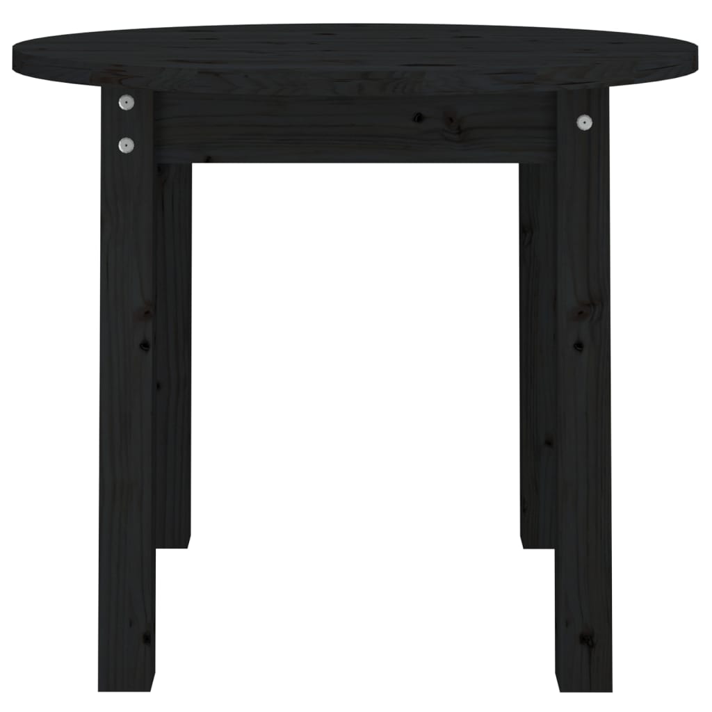 vidaXL Coffee Table Black Ø 55x45 cm Solid Wood Pine