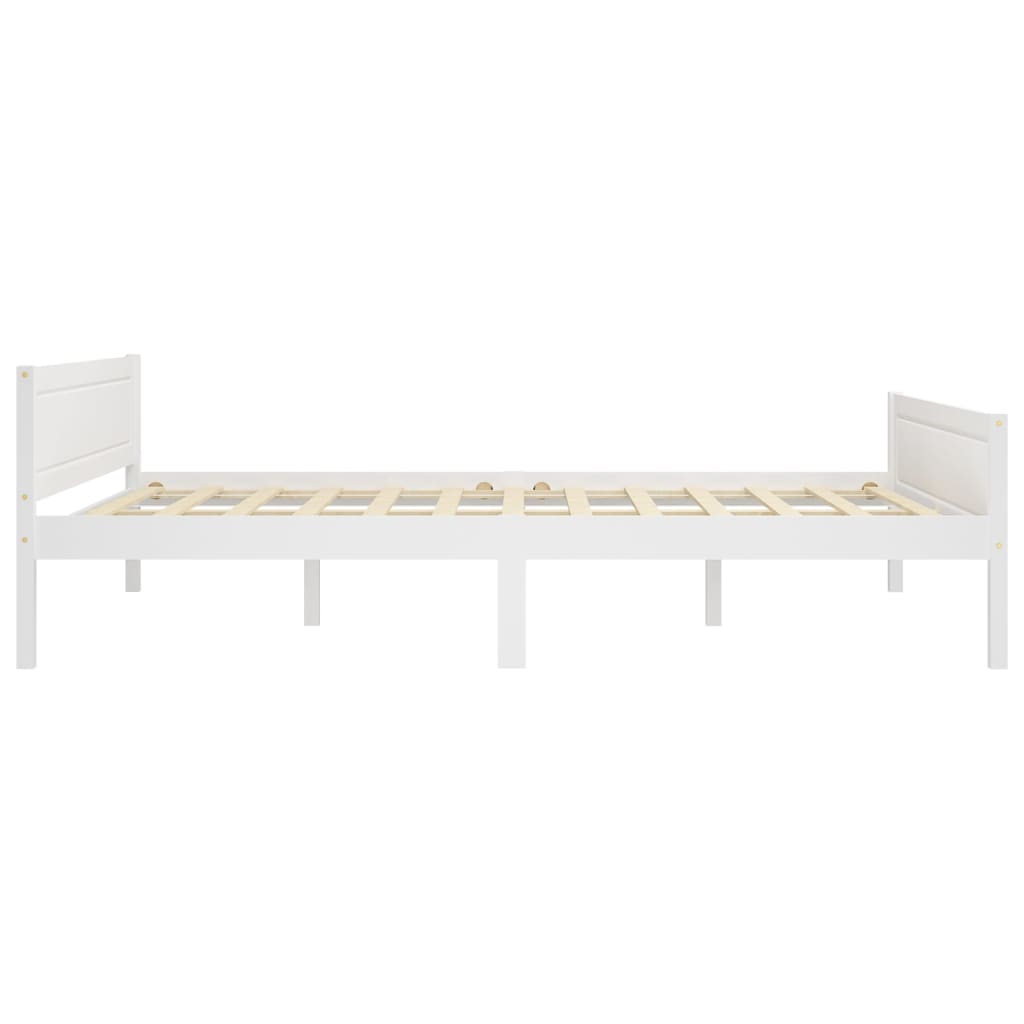 vidaXL Bed Frame without Mattress Solid Pinewood White 160x200 cm