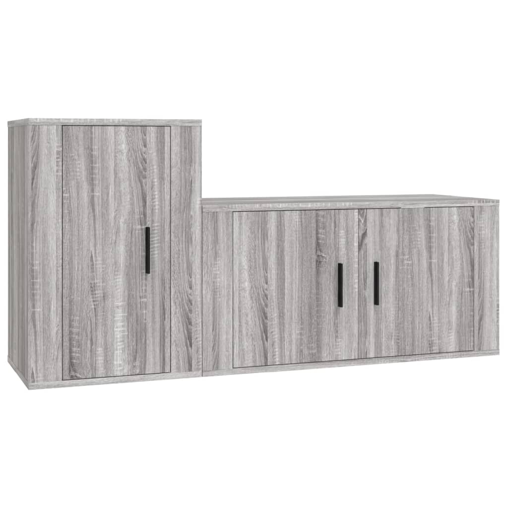 vidaXL 2 Piece TV Cabinet Set Grey Sonoma Engineered Wood