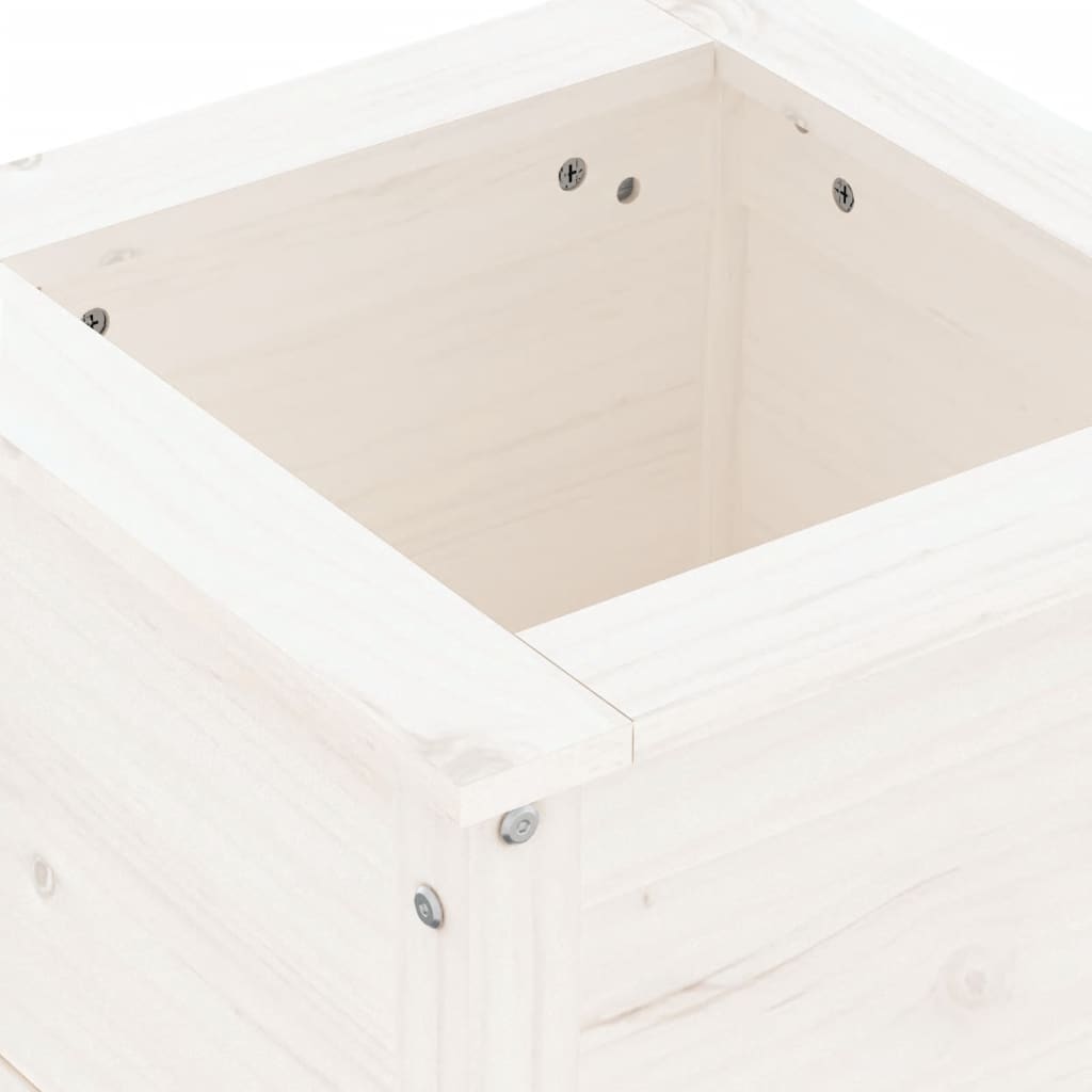 vidaXL Garden Planter White 40x40x39 cm Solid Wood Pine