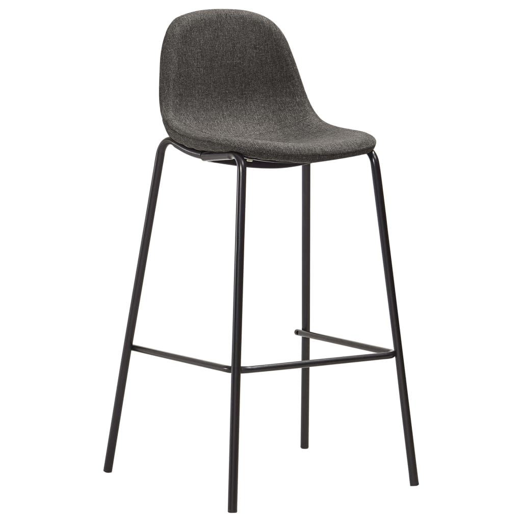 vidaXL Bar Stools 2 pcs Dark Grey Fabric