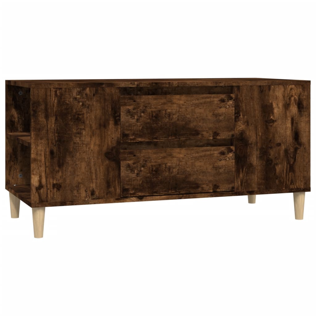 vidaXL TV Cabinet Smoked Oak 102x44.5x50 cm Engineered Wood