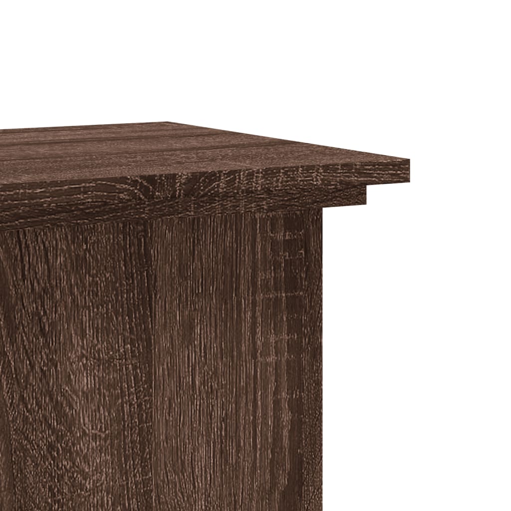 vidaXL Plant Stand Brown Oak 33x33x80 cm Engineered Wood