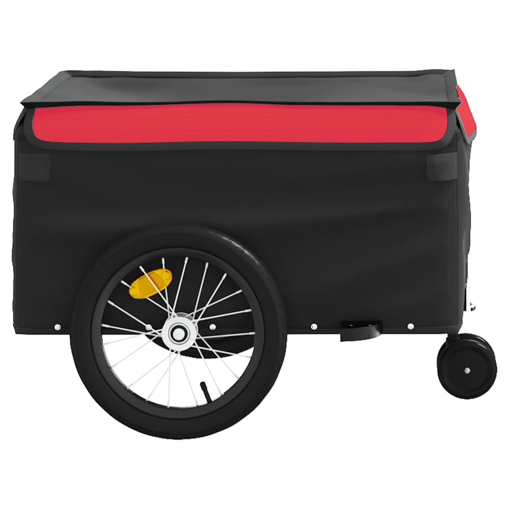 vidaXL Bike Trailer Black and Red 45 kg Iron