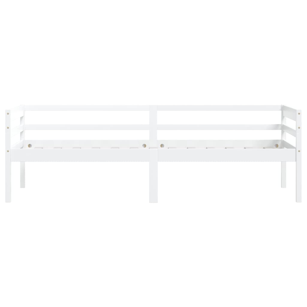 vidaXL Bed Frame without Mattress White Solid Pinewood 90x200 cm