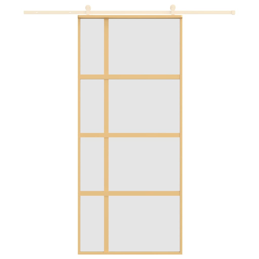 vidaXL Sliding Door Gold 90x205 cm Frosted ESG Glass and Aluminium