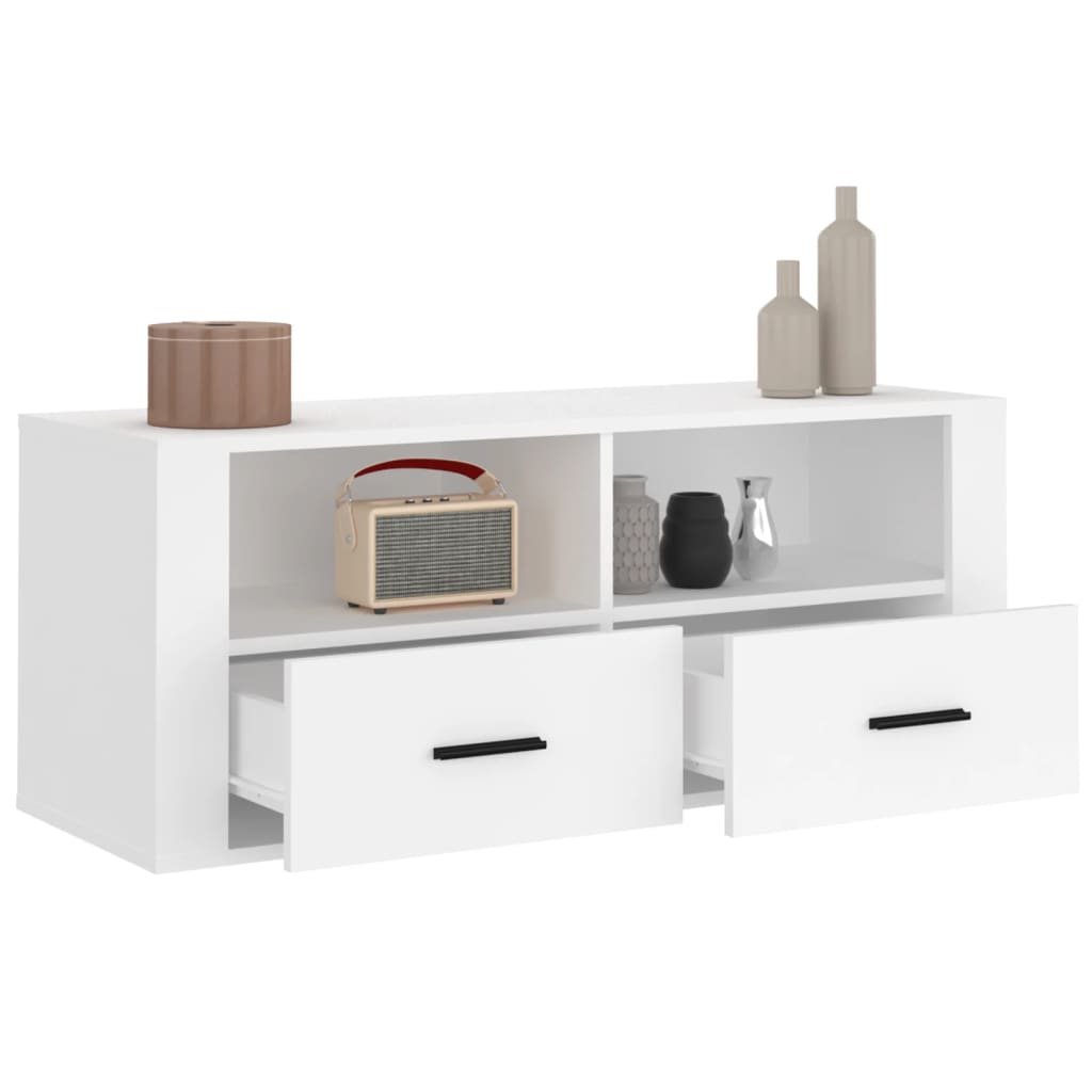 vidaXL TV Cabinet White 100x35x40 cm Engineered Wood