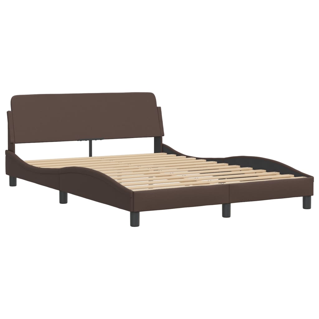 vidaXL Bed Frame with LED without Mattress Brown 120x200 cm