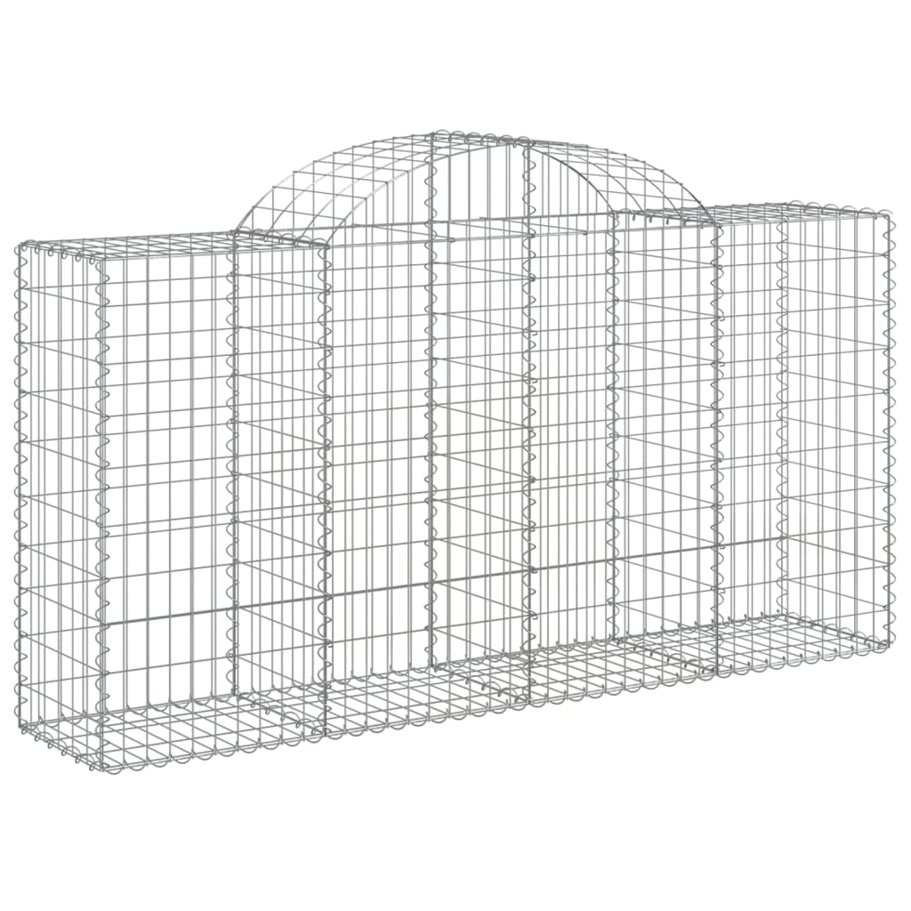 vidaXL Arched Gabion Baskets 4 pcs 200x50x100/120 cm Galvanised Iron