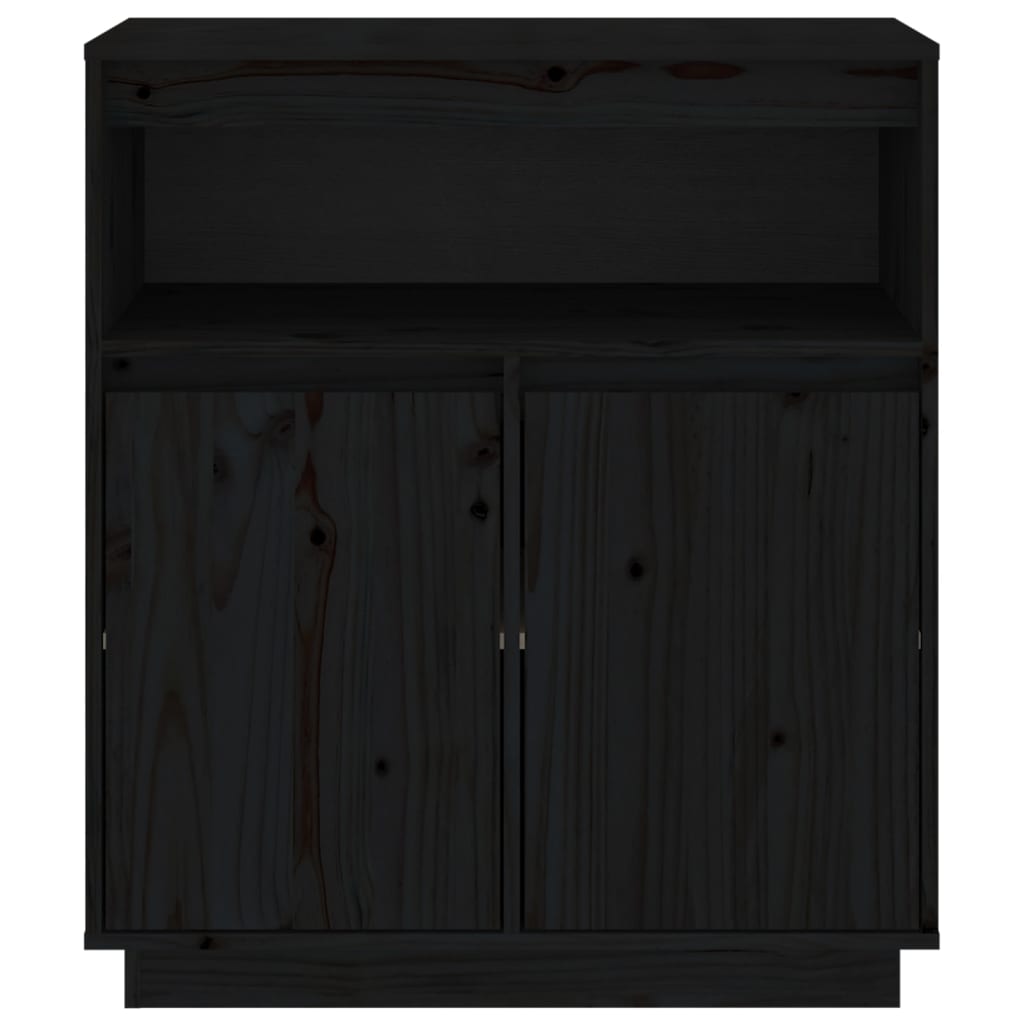 vidaXL Sideboard Black 70x34x80 cm Solid Wood Pine