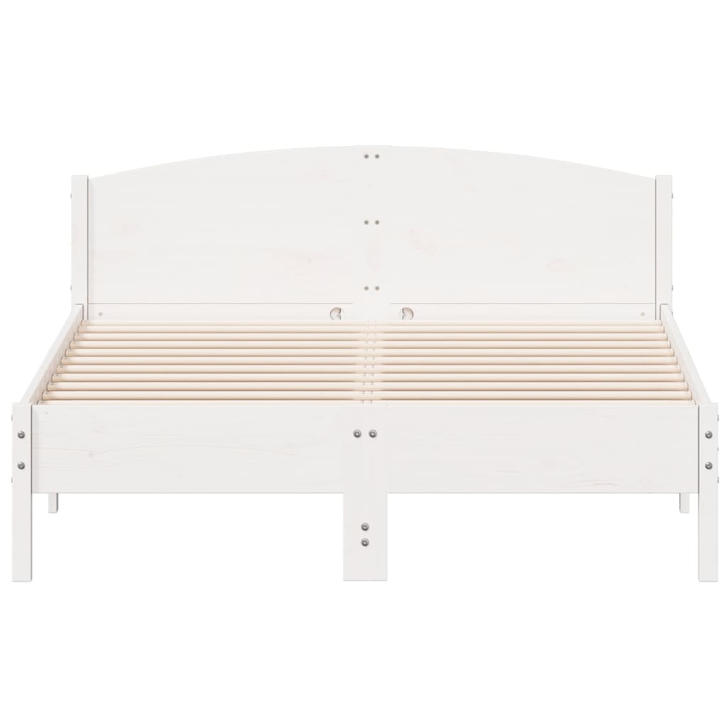 vidaXL Bed Frame without Mattress White 140x200 cm Solid Wood Pine