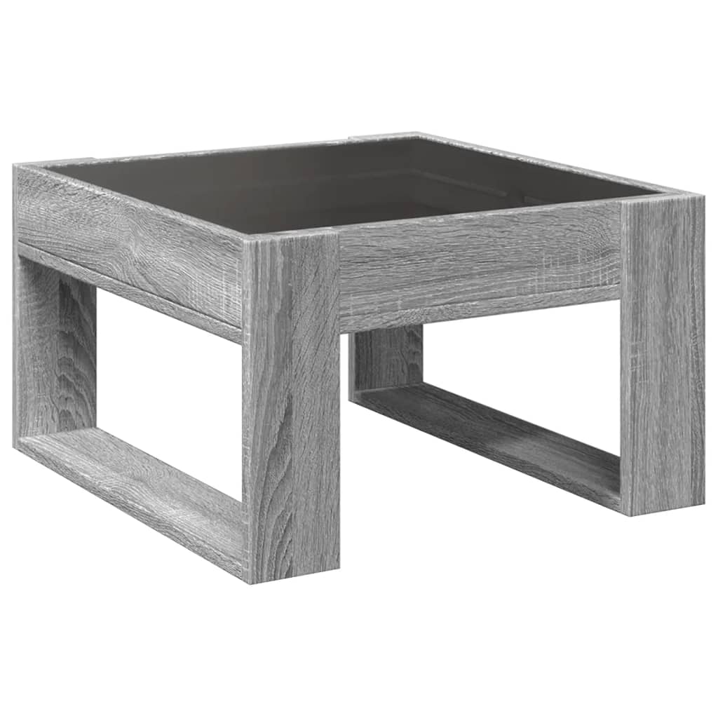 vidaXL Coffee Table with Infinity LED Grey Sonoma 50x53x30 cm