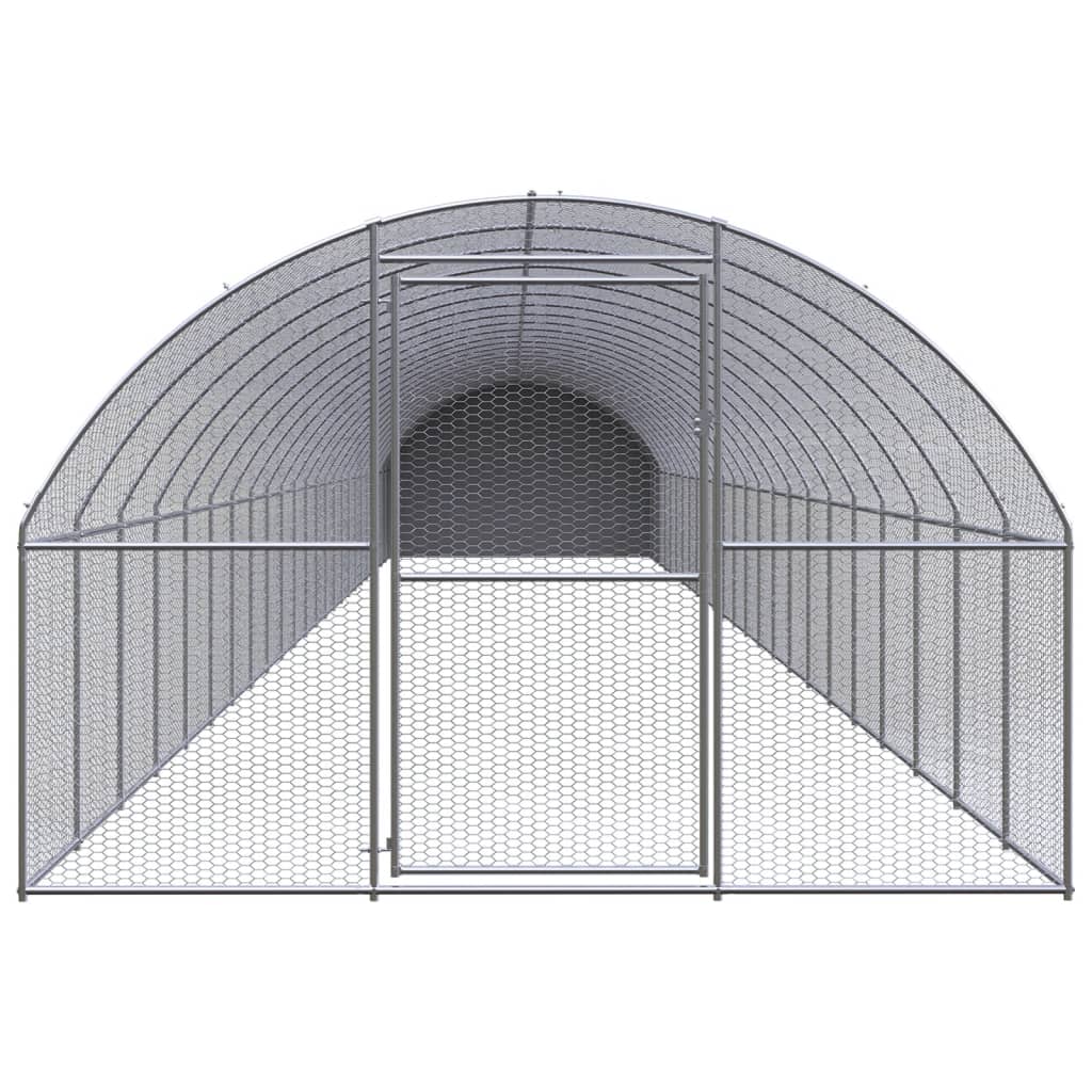 vidaXL Outdoor Chicken Coop 3x24x2 m Galvanised Steel