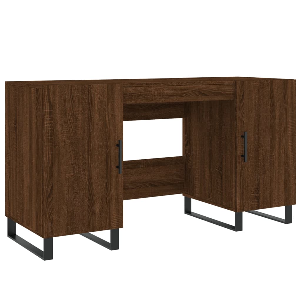 vidaXL Desk Brown Oak 140x50x75 cm Engineered Wood