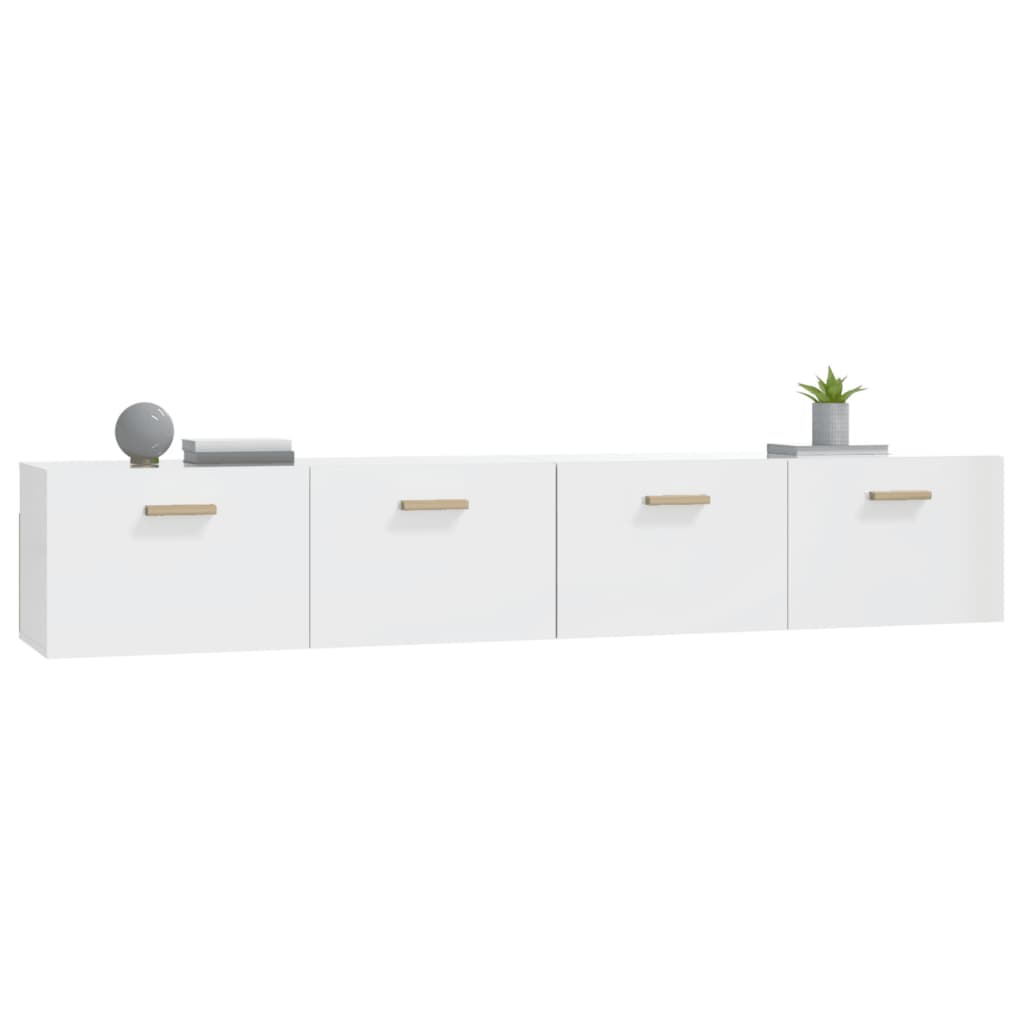 vidaXL Wall Cabinets 2 pcs High Gloss White 100x36.5x35 cm Engineered Wood