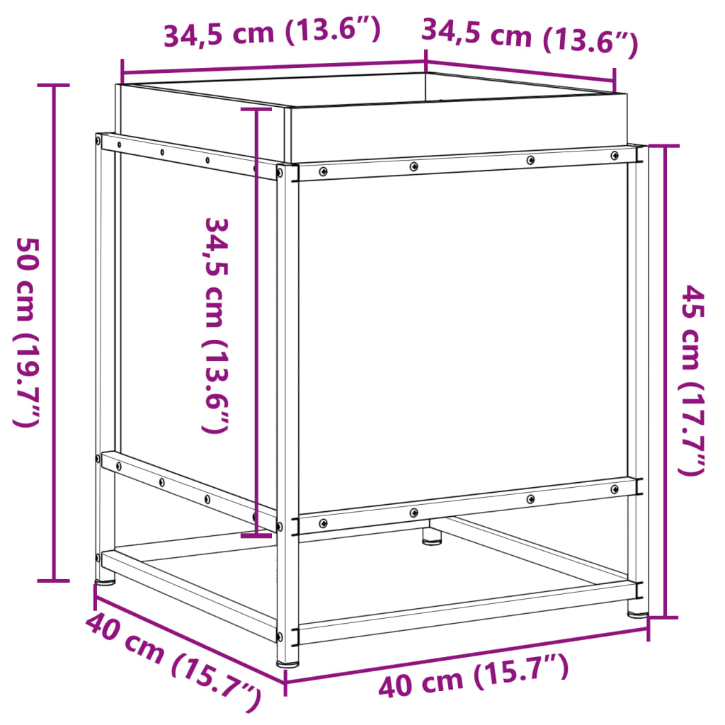 vidaXL Garden Planter 40x40x50 cm Impregnated Wood Pine