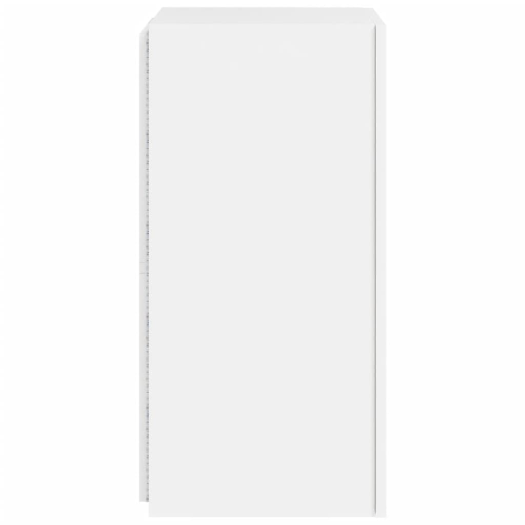 vidaXL TV Wall Cabinets with LED Lights 2 pcs White 30.5x35x70 cm