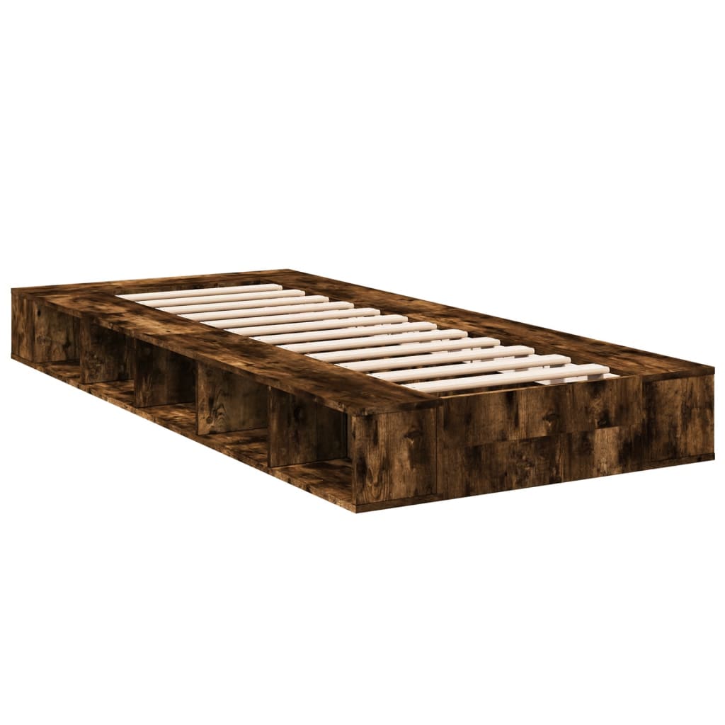 vidaXL Bed Frame without Mattress Smoked Oak 90x200 cm