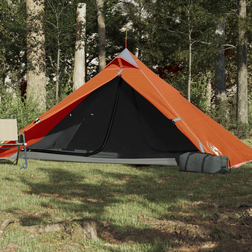 vidaXL Camping Tent Tipi 1-Person Orange Waterproof