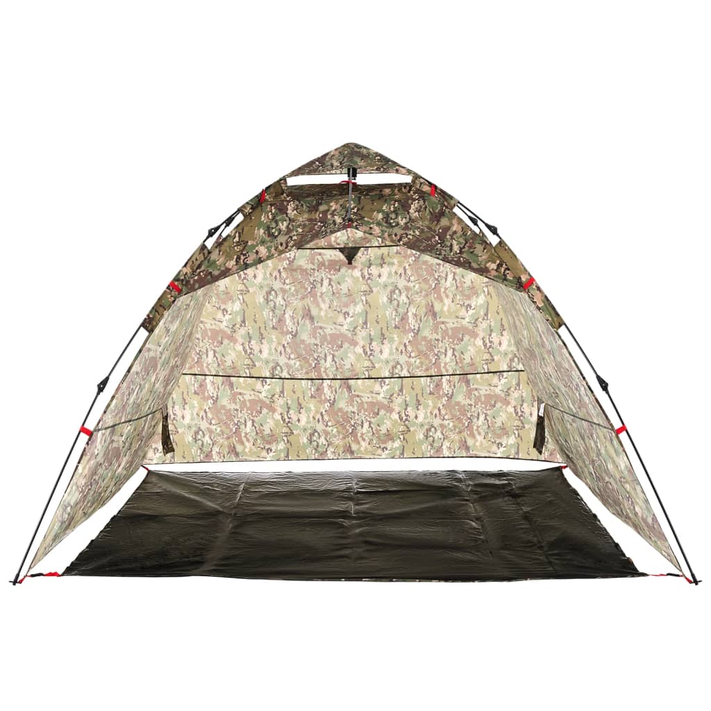 vidaXL Fishing Tent 4-Person Camouflage Quick Release