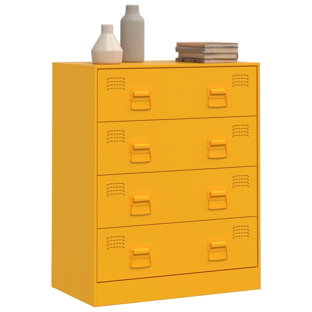 vidaXL Sideboard Mustard Yellow 67x39x83 cm Steel