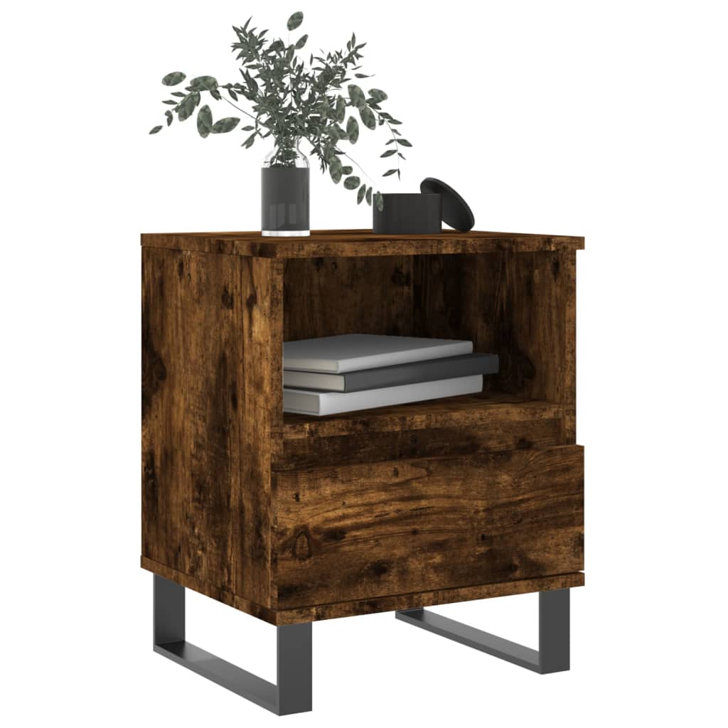 vidaXL Bedside Cabinet Smoked Oak 40x35x50 cm Engineered Wood