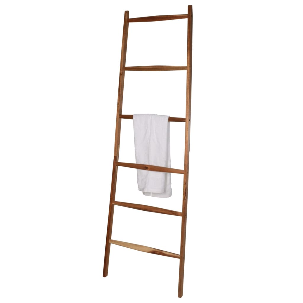 Bathroom Solutions Ladder Towel Rack with 6 Bars Wood Natural