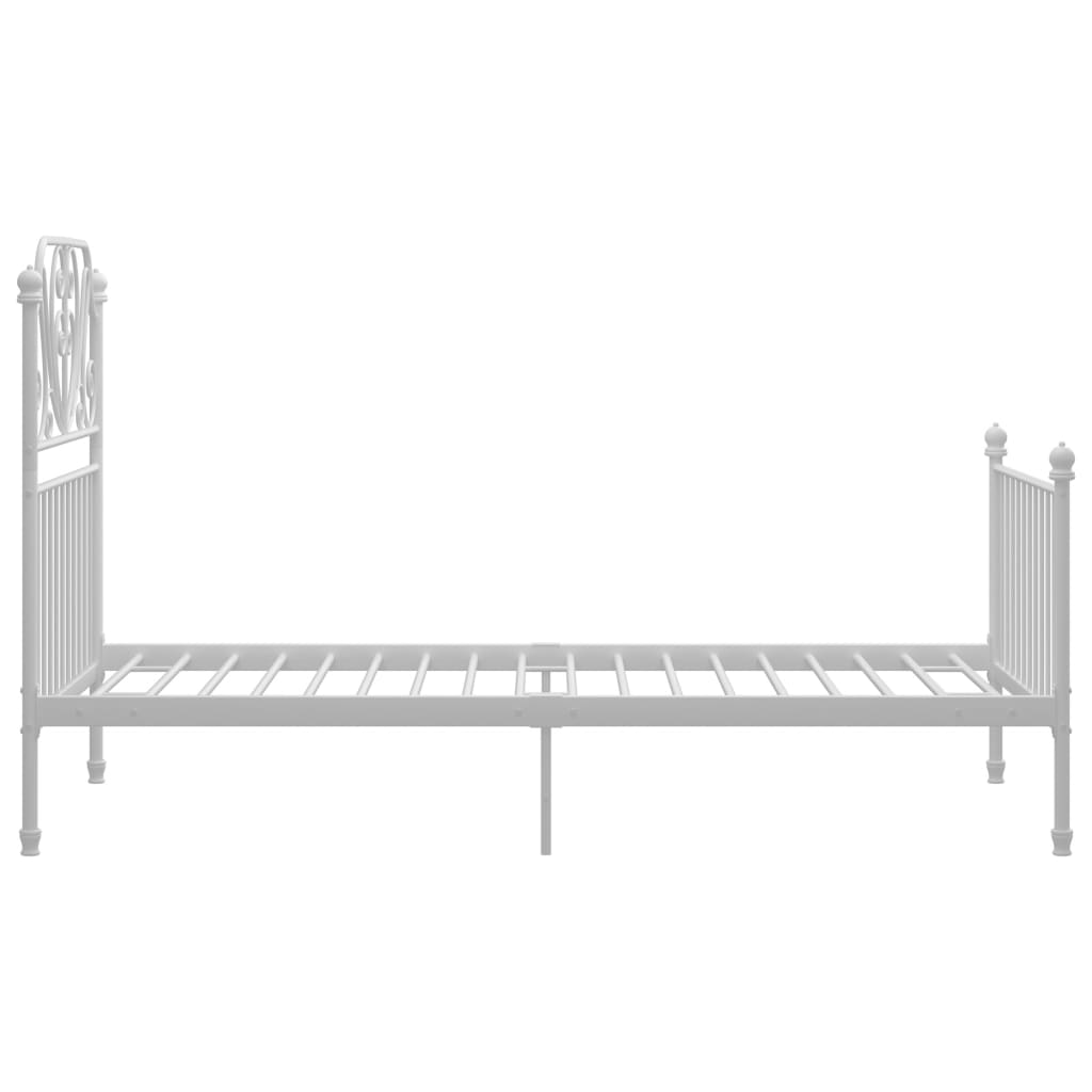 vidaXL Bed Frame without Mattress White Metal 100x200 cm