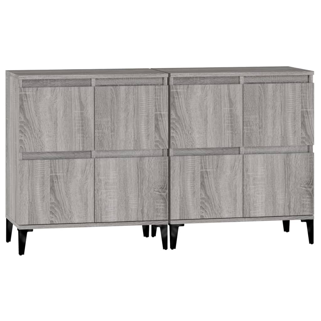 vidaXL Sideboards 2 pcs Grey Sonoma 60x35x70 cm Engineered Wood