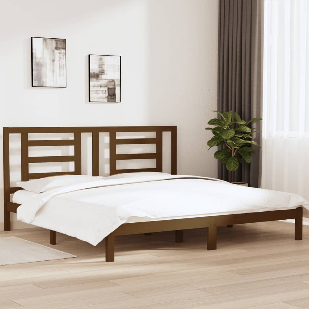 vidaXL Bed Frame without Mattress Honey Brown 200x200 cm Solid Wood Pine