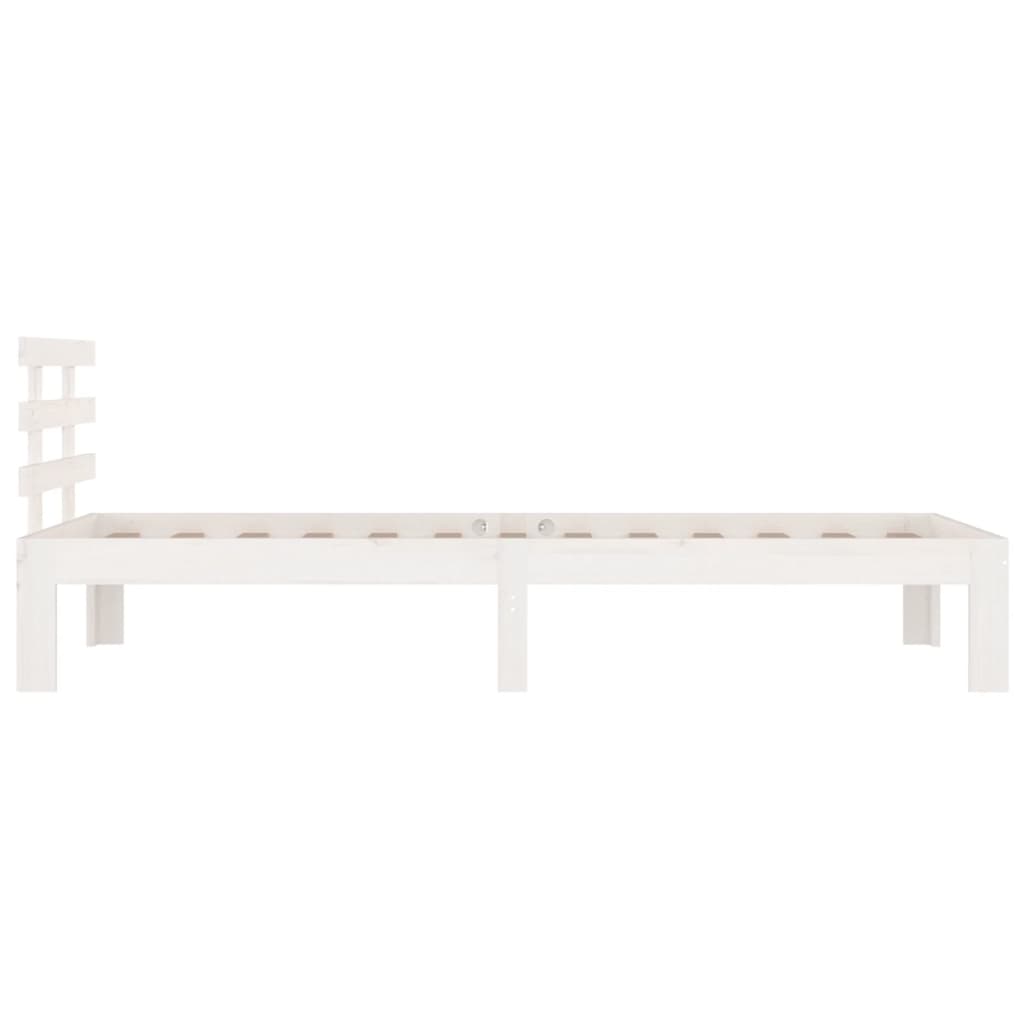 vidaXL Bed Frame without Mattress White Solid Wood 90x200 cm