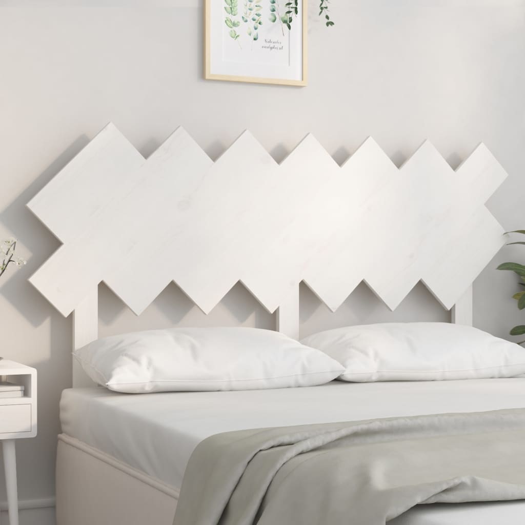 vidaXL Bed Headboard White 141x3x80.5 cm Solid Wood Pine