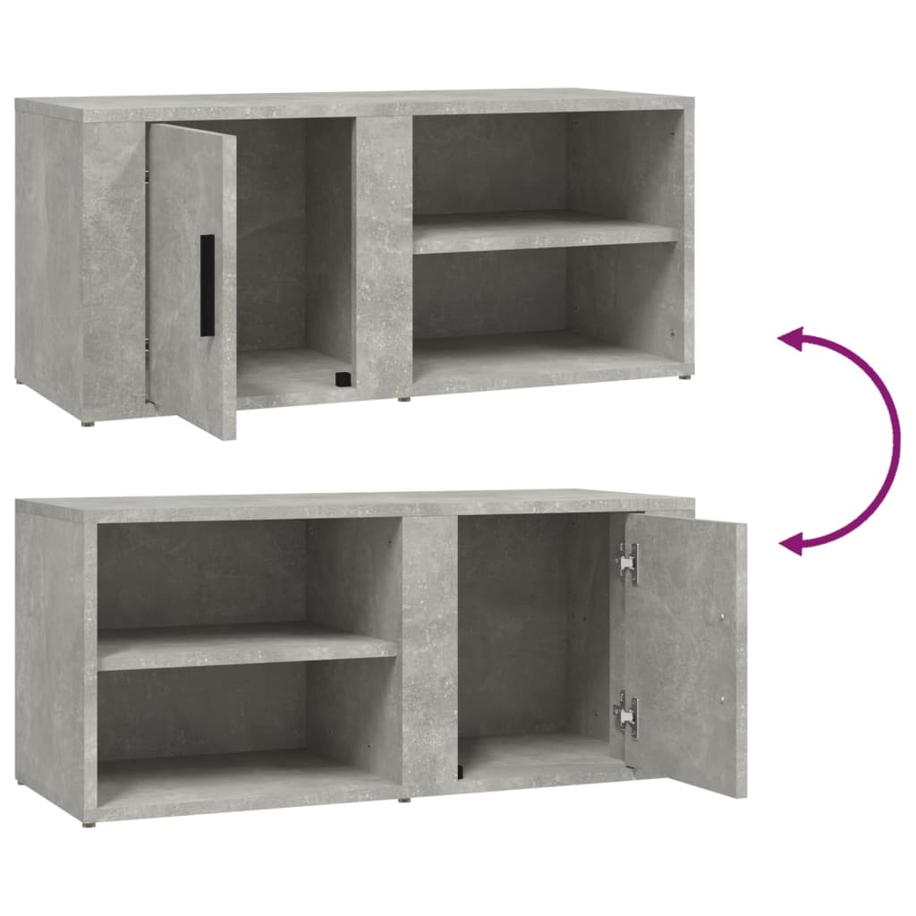 vidaXL TV Cabinet Concrete Grey 80x31,5x36 cm Engineered Wood