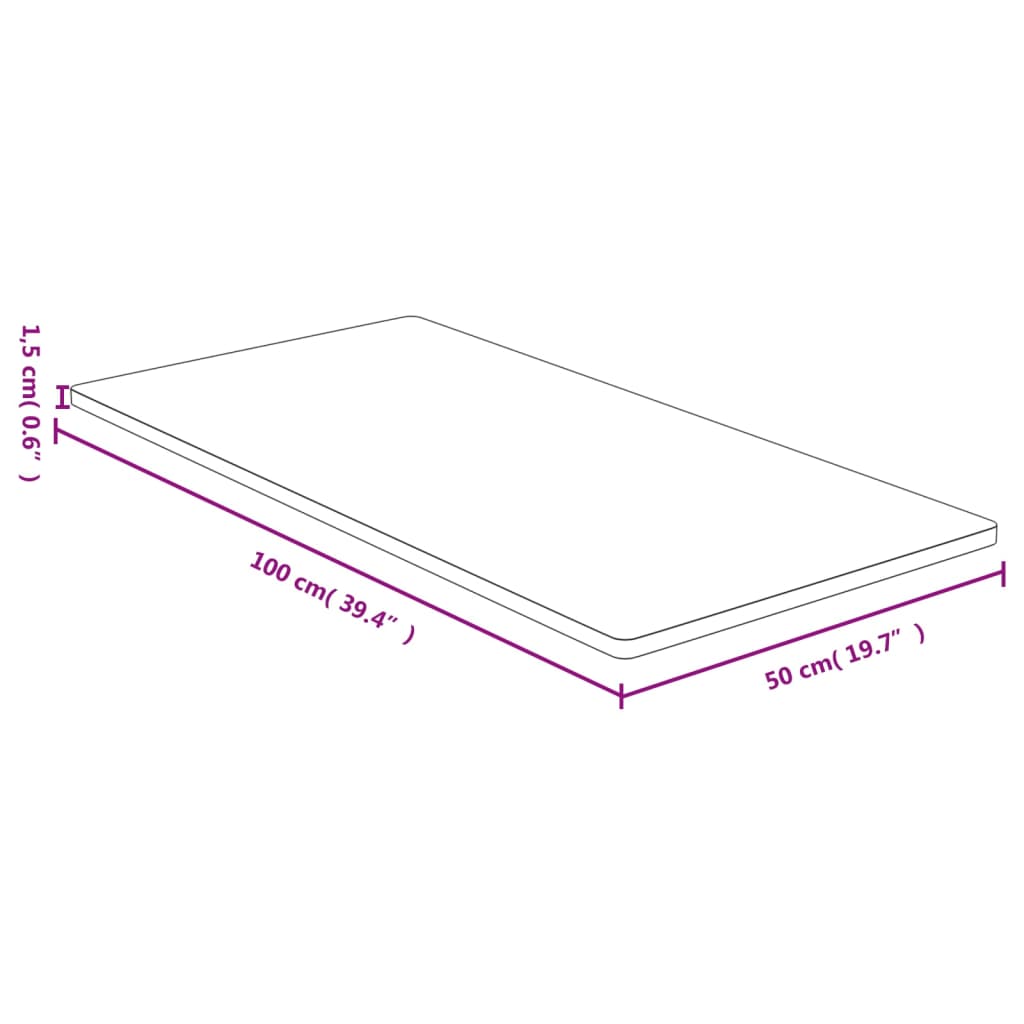 vidaXL Table Top 50x100x1.5 cm Bamboo