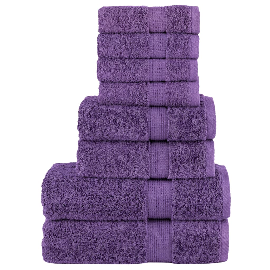 vidaXL 8 Piece Premium Towel Set SOLUND Purple 600 gsm