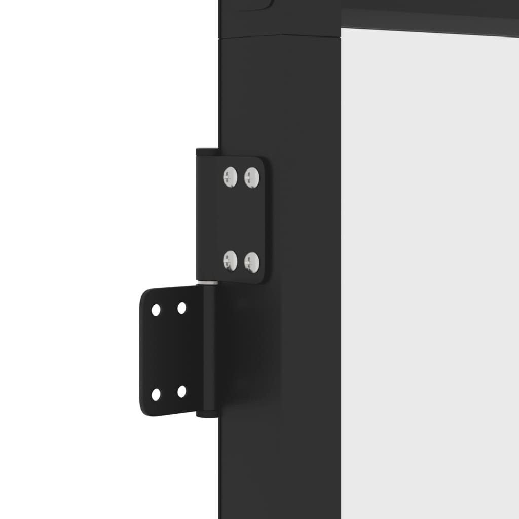 vidaXL Interior Door Slim Black 93x201.5 cm Tempered Glass and Aluminium