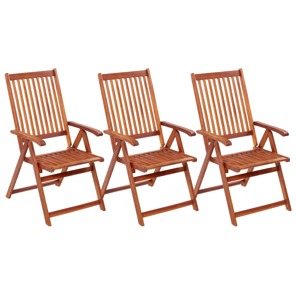 vidaXL Folding Garden Chairs 3 pcs Solid Acacia Wood