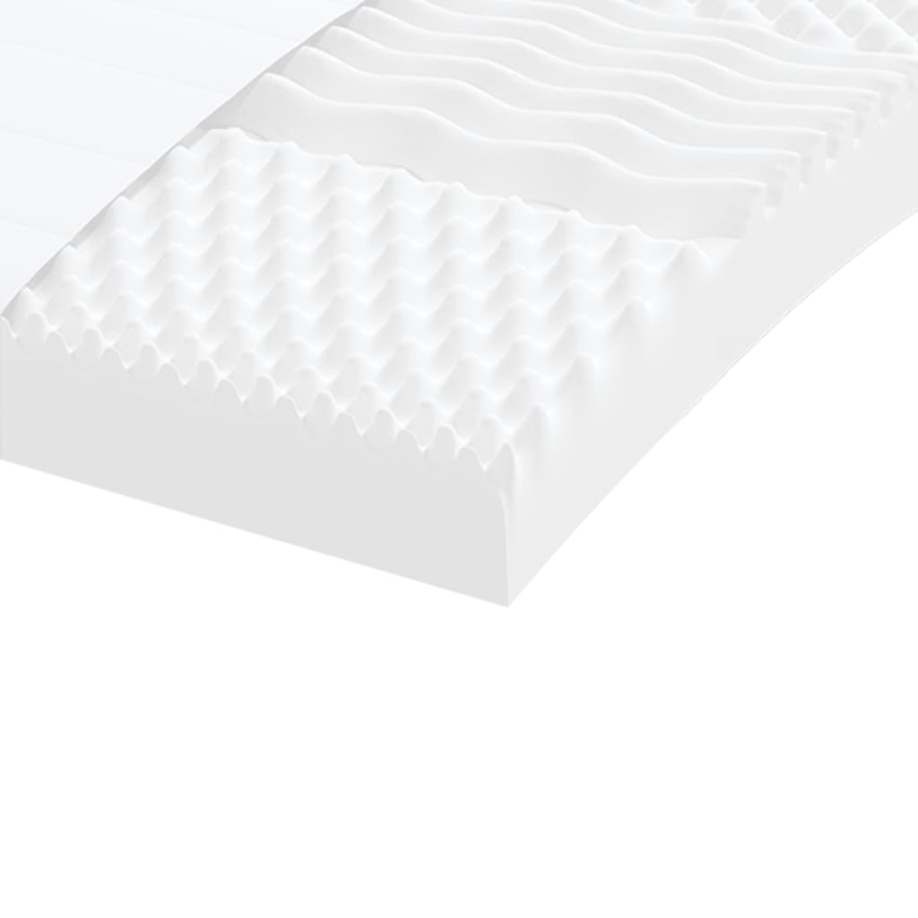 vidaXL Foam Mattress White 90x200 cm 7-Zone Hardness 20 ILD