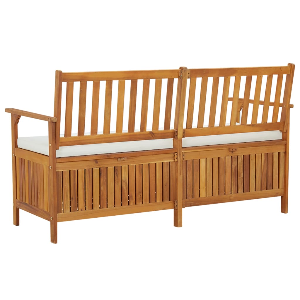 vidaXL Storage Bench with Cushion 148 cm Solid Wood Acacia