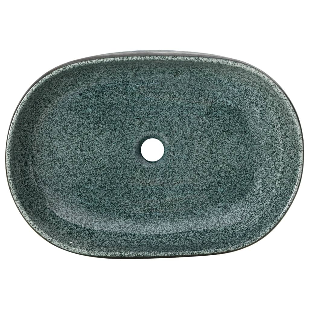 vidaXL Countertop Basin Turquoise Oval 59x40x14 cm Ceramic