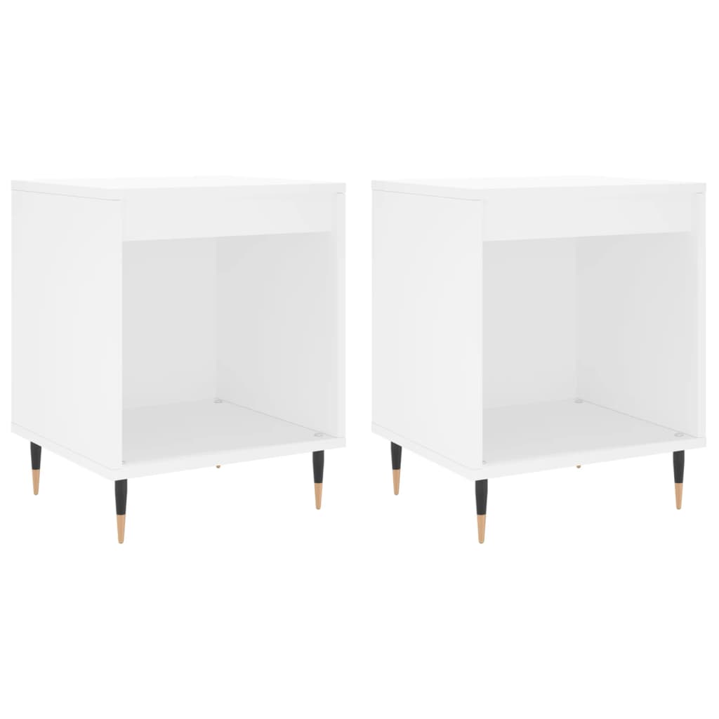 vidaXL Bedside Cabinets 2 pcs White 40x35x50 cm Engineered Wood