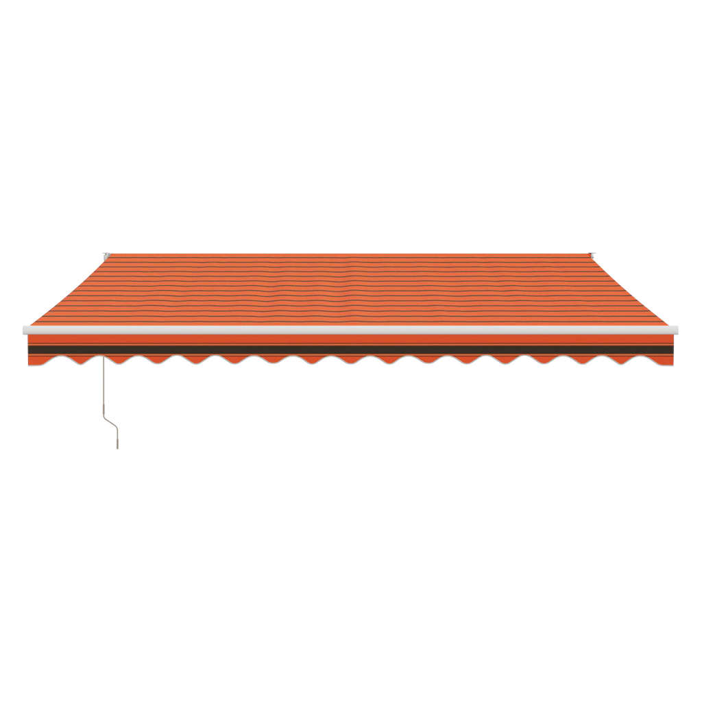 vidaXL Retractable Awning Orange and Brown 4x3 m Fabric and Aluminium
