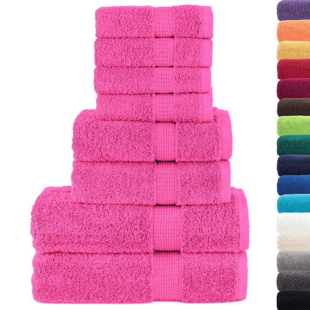 vidaXL 8 Piece Premium Towel Set SOLUND Pink 600 gsm