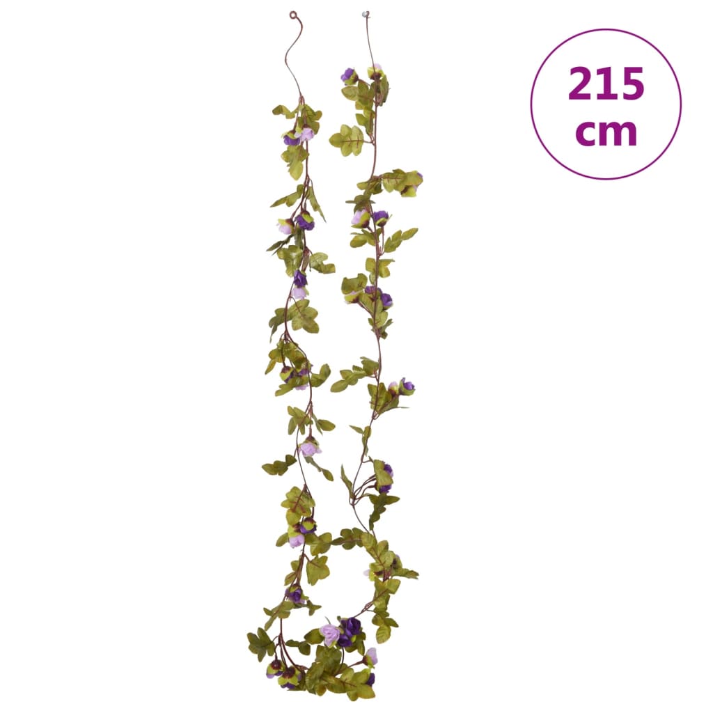 vidaXL Christmas Flower Garlands 6 pcs Light Purple 215 cm